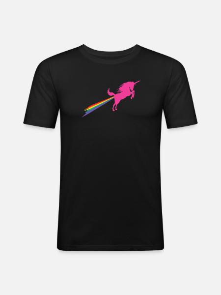 Unichorn Rainbow Fart - Men's Slim Fit T-Shirt - black