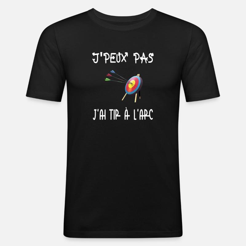 Ich kann nicht Bogenschießen - Männer Slim Fit T-Shirt - Schwarz