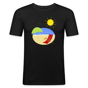 holiday - Men's Slim Fit T-Shirt - black - Front - Nik (191cm)