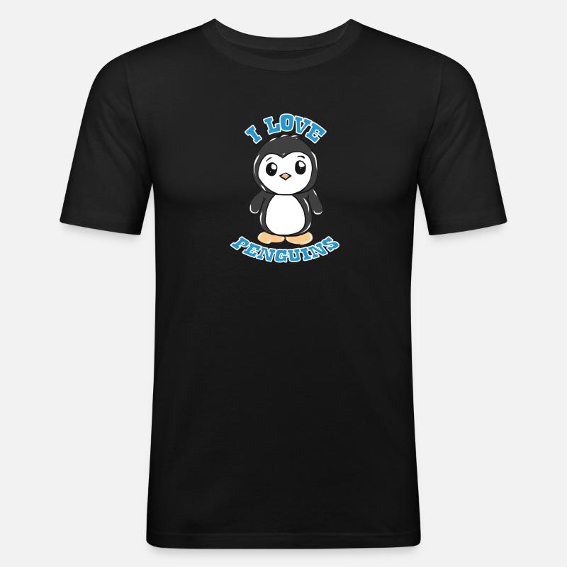Pinguin - Männer Slim Fit T-Shirt - Schwarz