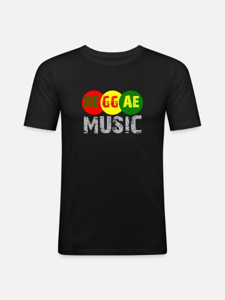 Reggae Musik Farbkreis Logo - Männer Slim Fit T-Shirt - Schwarz