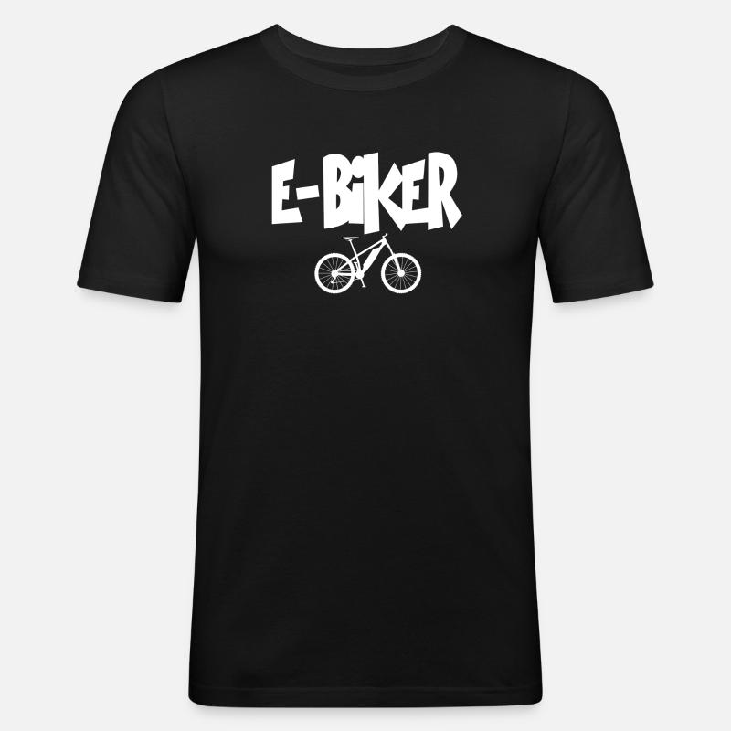 E-BIKER E Bike - Männer Slim Fit T-Shirt - Schwarz