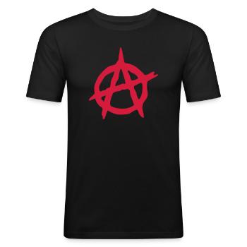 anarchie - T-shirt près du corps Homme - noir - Devant - Nik (191cm)