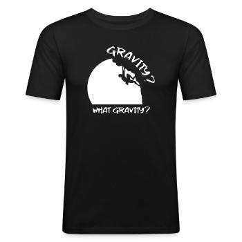 Felsklettern Bergsteigen Boulder Klettern Spruch - Männer Slim Fit T-Shirt - Schwarz - Vorne - Nik (191cm)