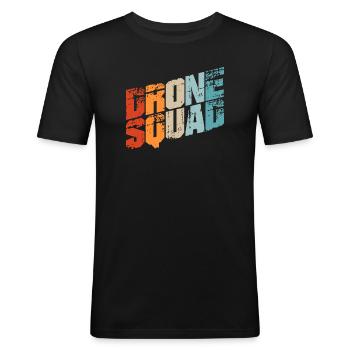 Drone / Drone Shirts / Drone Pilot - Men's Slim Fit T-Shirt - black - Front - Nik (191cm)