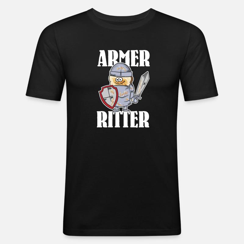 Armer Ritter, Frech Toast - Männer Slim Fit T-Shirt - Schwarz