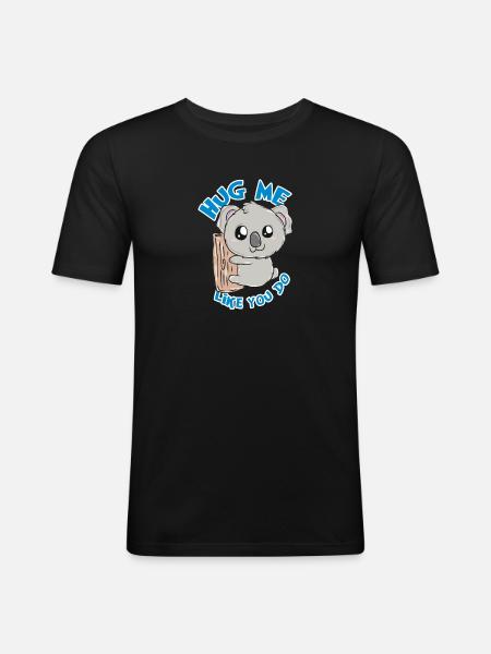 Koala - T-shirt près du corps Homme - noir