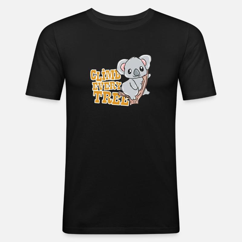 Koala - Männer Slim Fit T-Shirt - Schwarz
