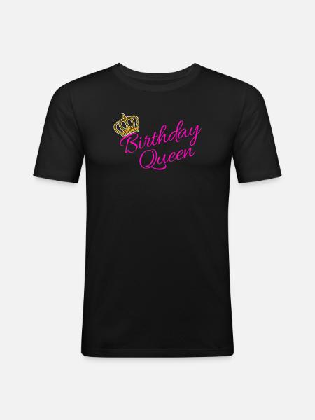 Birthday Queen Partnerlook Statement Cool - Men's Slim Fit T-Shirt - black
