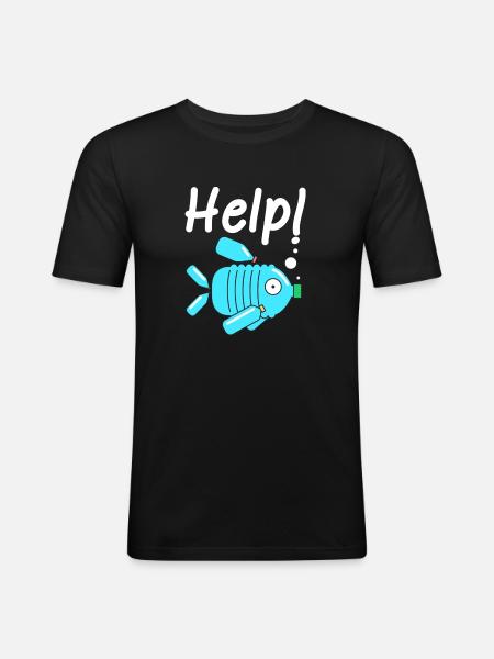 Plastic climate change environmental protection - Men's Slim Fit T-Shirt - black