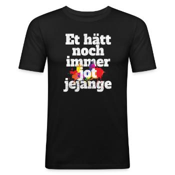 Et Hätt Noch Immer Jot Jejange Kölsch Köln Kölner - Männer Slim Fit T-Shirt - Schwarz - Vorne - Nik (191cm)