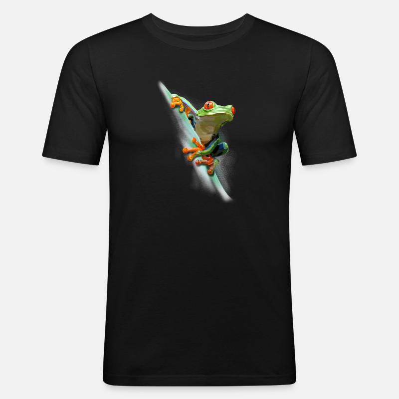 Frosch - Männer Slim Fit T-Shirt - Schwarz