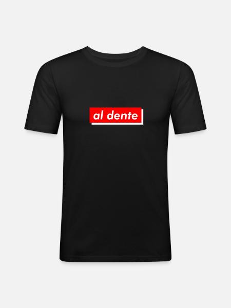 al dente - Männer Slim Fit T-Shirt - Schwarz