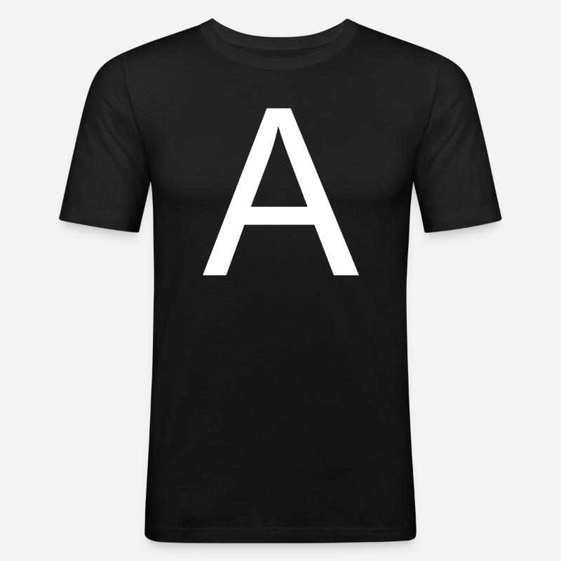 Buchstabe A - Männer Slim Fit T-Shirt - Schwarz
