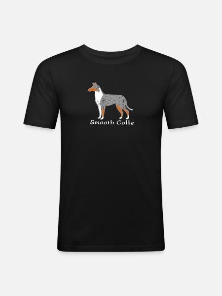 Smooth Collie blue-merle - Men's Slim Fit T-Shirt - black