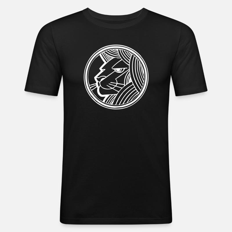 Ein Löwe - Männer Slim Fit T-Shirt - Schwarz