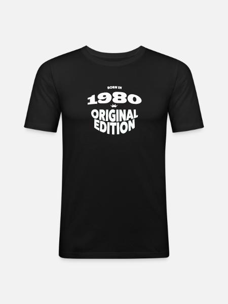 1980 Year of birth - Men's Slim Fit T-Shirt - black