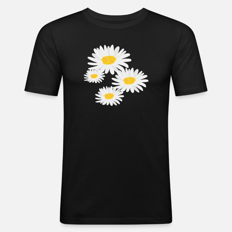 Blume Gänseblümchen - Männer Slim Fit T-Shirt - Schwarz
