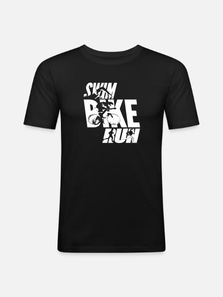 Swim Bike Run - Men's Slim Fit T-Shirt - black