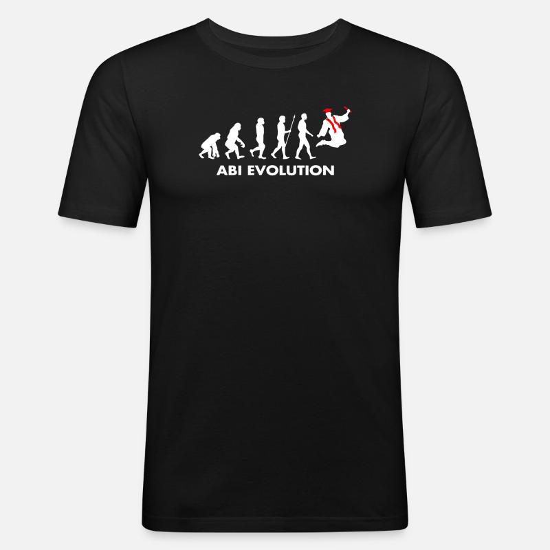 Abitur Abiturient Schulabschluss Evolution Abi - Männer Slim Fit T-Shirt - Schwarz