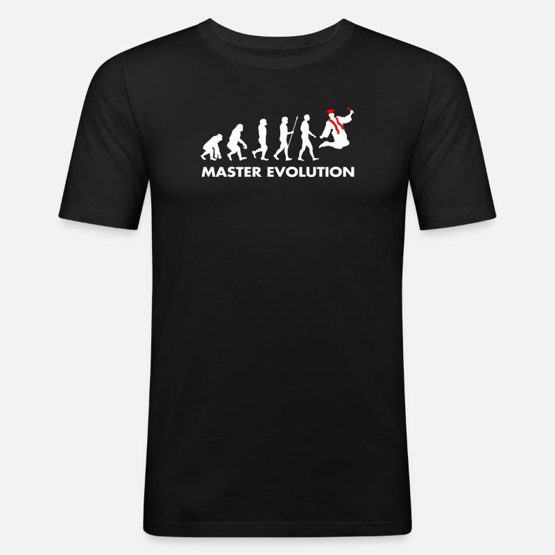 Master Evolution Entwicklung Schulabschluss Diplom - Männer Slim Fit T-Shirt - Schwarz