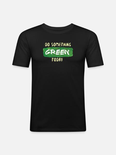 Do Something Green Today white - T-shirt près du corps Homme - noir