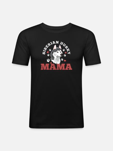 Husky sibérien millésimé - T-shirt près du corps Homme - noir