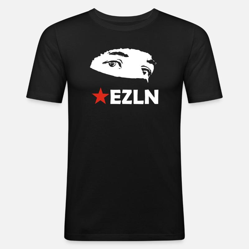 EZLN - Männer Slim Fit T-Shirt - Schwarz