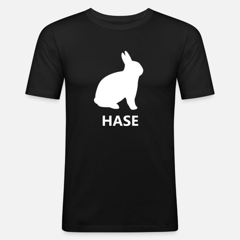 Hase - Männer Slim Fit T-Shirt - Schwarz
