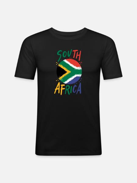 Afrique du Sud - T-shirt près du corps Homme - noir