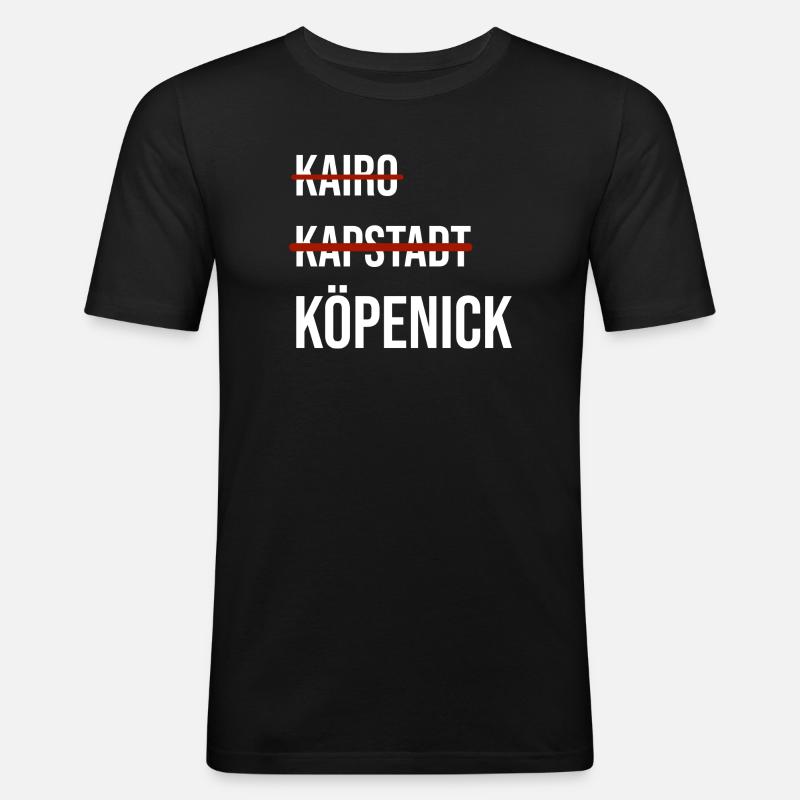 Grafik mit Köpenick - Männer Slim Fit T-Shirt - Schwarz