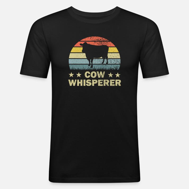 Kuh Kühe - Männer Slim Fit T-Shirt - Schwarz