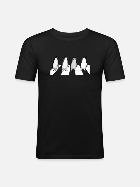 Abbey Road Penguins - Men's Slim Fit T-Shirt - black