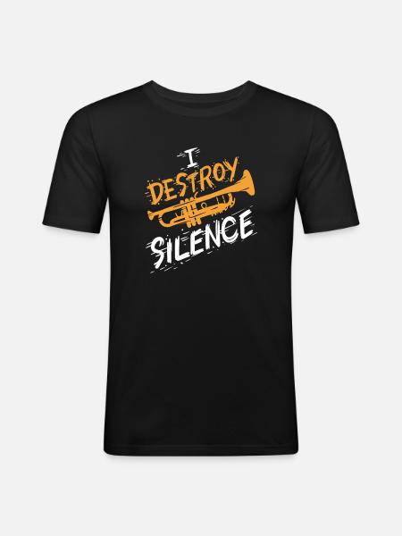 Trompete Trompeter - Männer Slim Fit T-Shirt - Schwarz