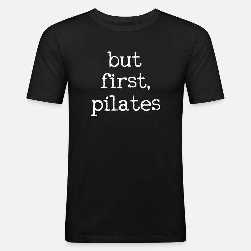 Pilates - Männer Slim Fit T-Shirt - Schwarz