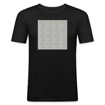 Gemusterter Granitstein in Grautönen - Männer Slim Fit T-Shirt - Schwarz - Vorne - Nik (191cm)