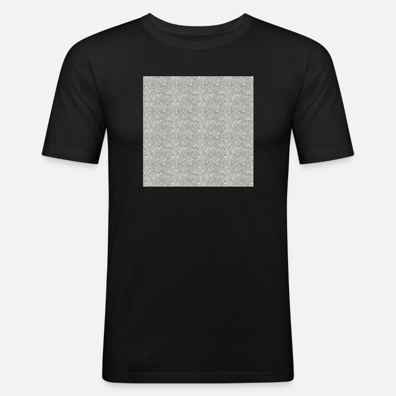 Gemusterter Granitstein in Grautönen - Männer Slim Fit T-Shirt - Schwarz