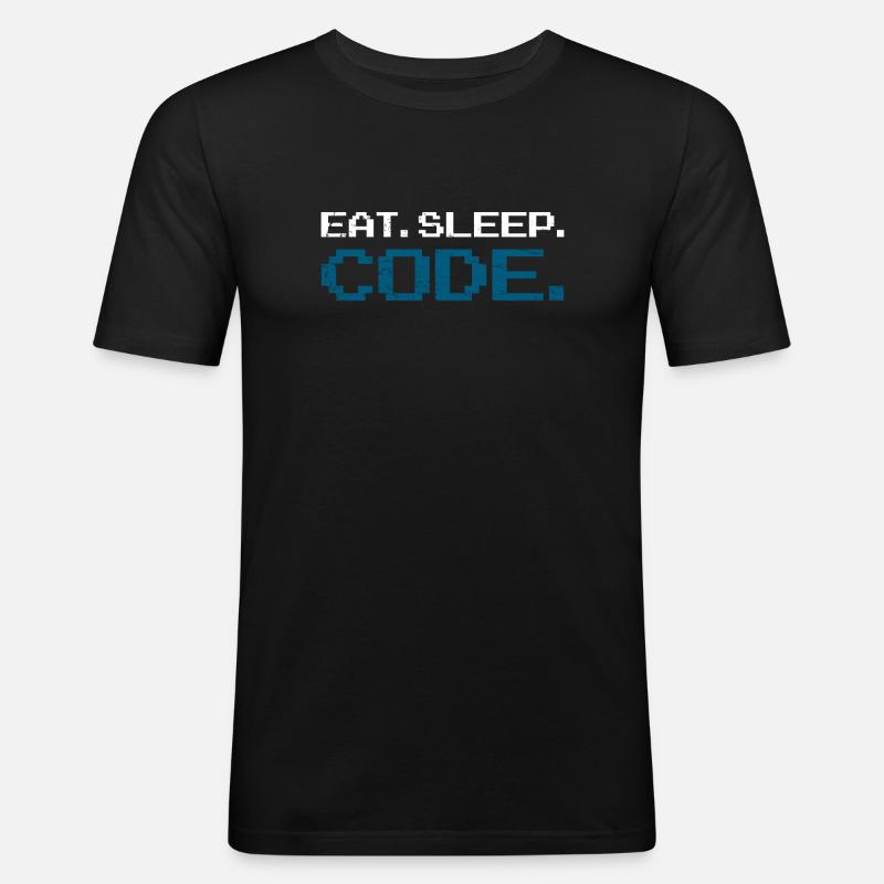 Code de programmation informatique - T-shirt près du corps Homme - noir