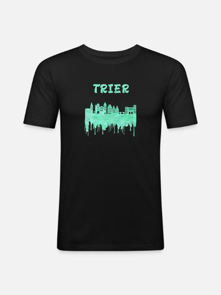 Trier Syline Design / Geschenkidee - Männer Slim Fit T-Shirt - Schwarz