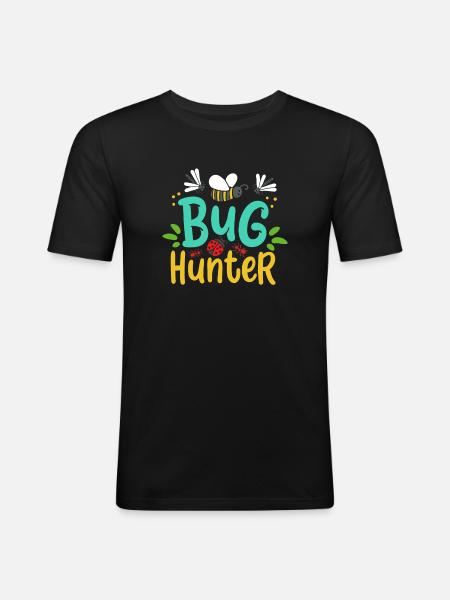 Ladybug insect catcher entomologist - Men's Slim Fit T-Shirt - black