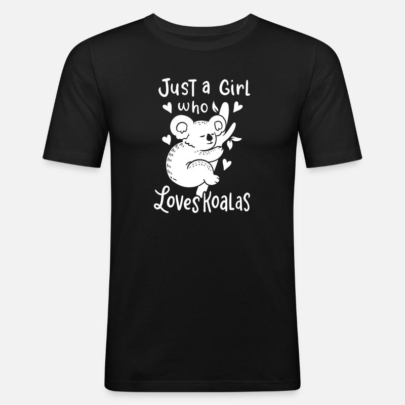 Koalas - Männer Slim Fit T-Shirt - Schwarz