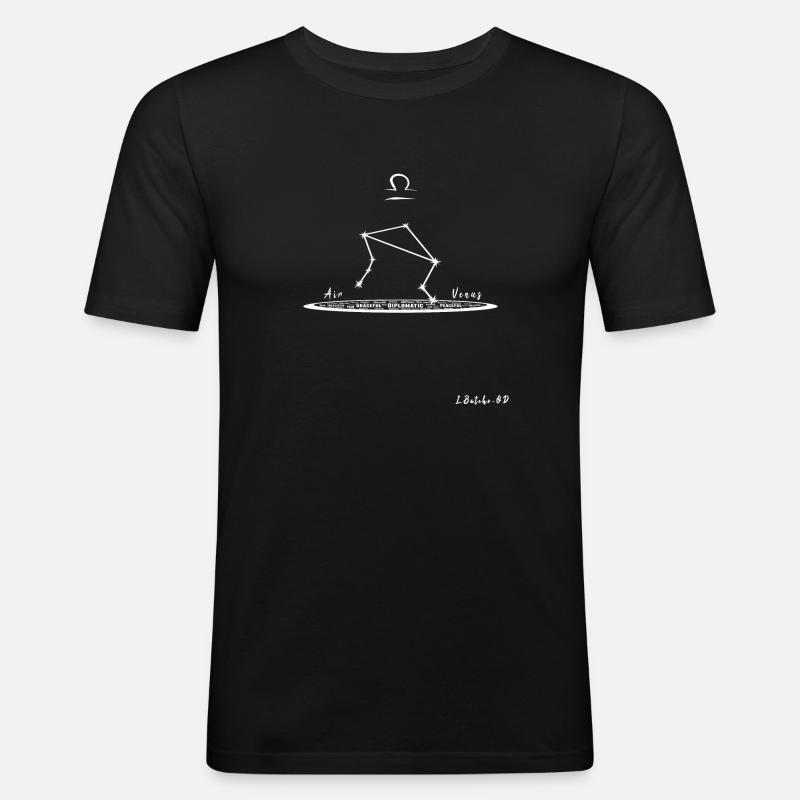LIBRA - Theme and Constellation - Männer Slim Fit T-Shirt - Schwarz