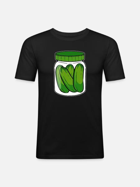Concombre mariné vegan - T-shirt près du corps Homme - noir