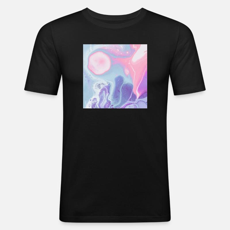 buntes Texturdesign des Mauspads - Männer Slim Fit T-Shirt - Schwarz