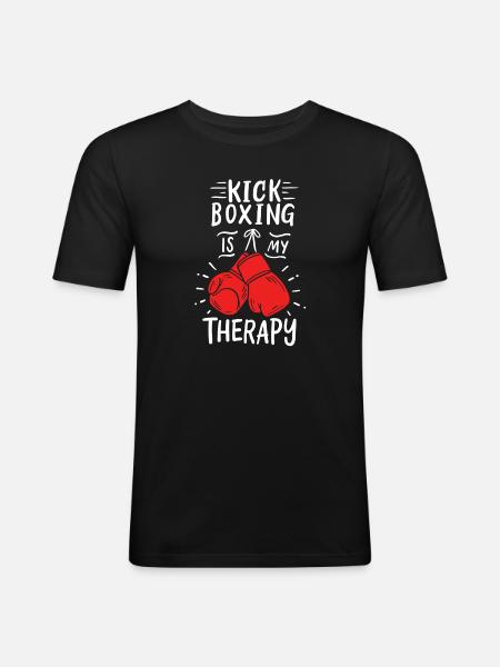 Kickboxing kickboxer - Men's Slim Fit T-Shirt - black