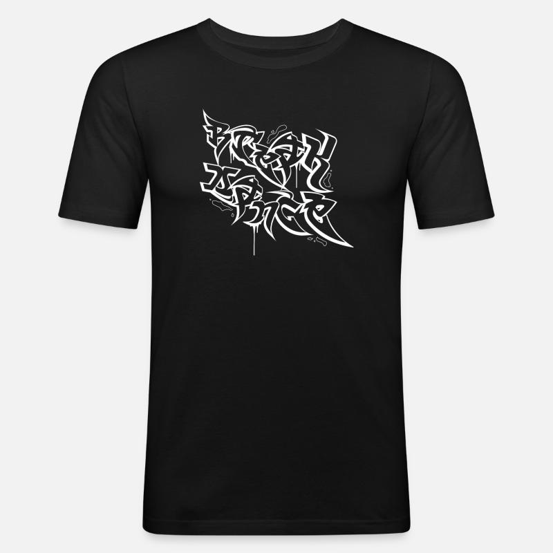 Breakdance Graffiti - Männer Slim Fit T-Shirt - Schwarz