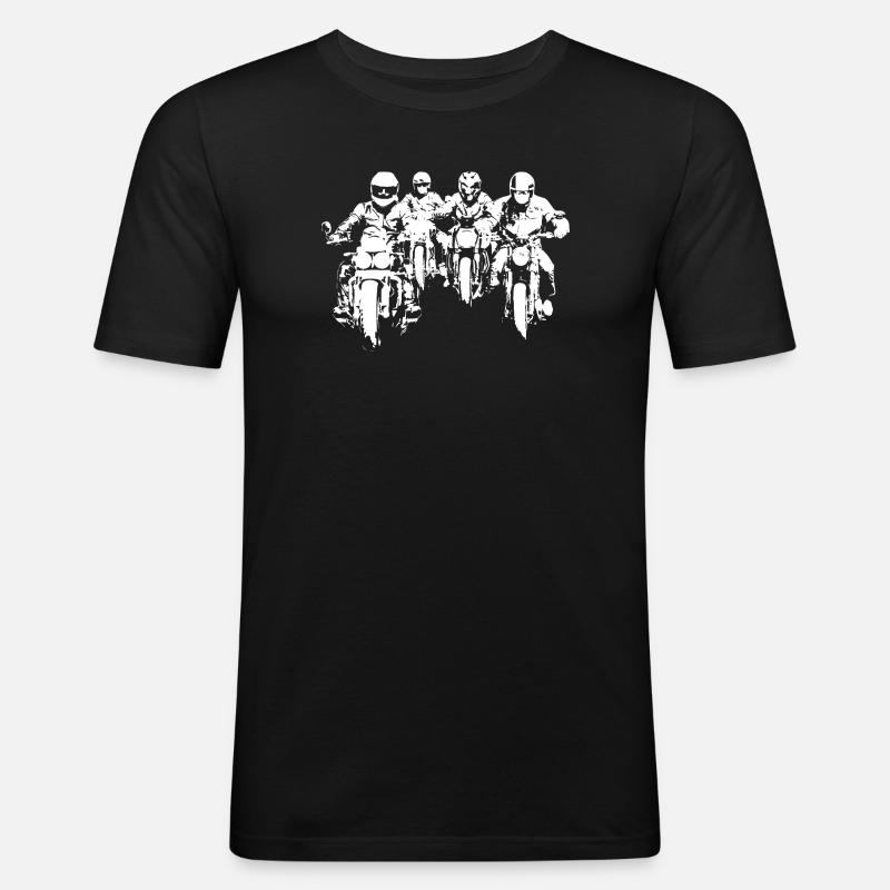 Bikergroup white - Männer Slim Fit T-Shirt - Schwarz