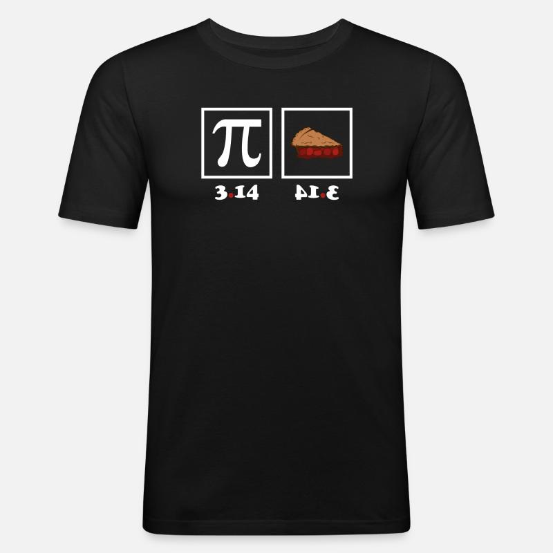 Pi Day Pie - Männer Slim Fit T-Shirt - Schwarz