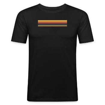 Dreizehnte Doktor-Streifen - Männer Slim Fit T-Shirt - Schwarz - Vorne - Nik (191cm)