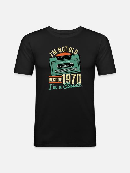 1970 Birthday - Men's Slim Fit T-Shirt - black